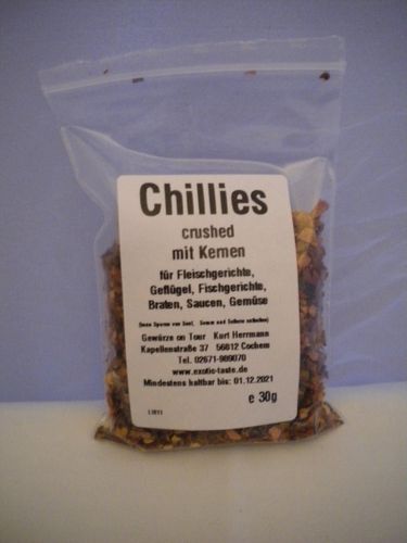 Chillies crushed mit Kernen 30 g
