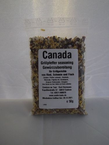 Canada Grillpfeffer Seasoning Gewürzzubereitung 50g