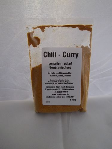 Chili-Curry gemahlen scharf Gewürzmischung 40g
