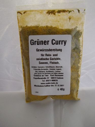 Grüner Curry Gewürzzubereitung 40g