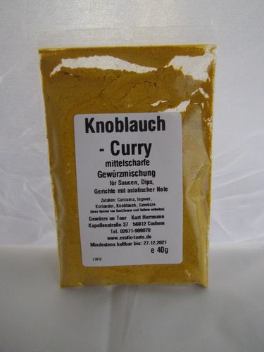 Knoblauch-Curry mittelscharfe Gewürzmischung 40g