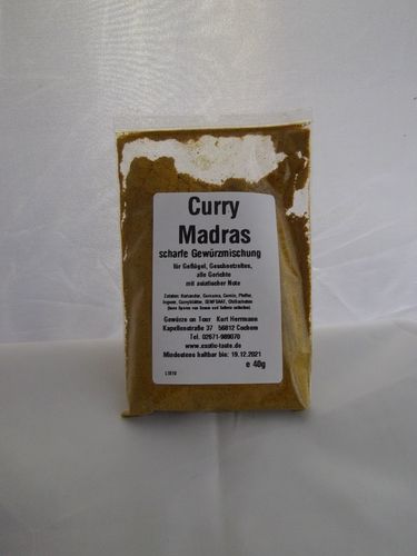 Curry Madras scharfe Gewürzmischung 40g