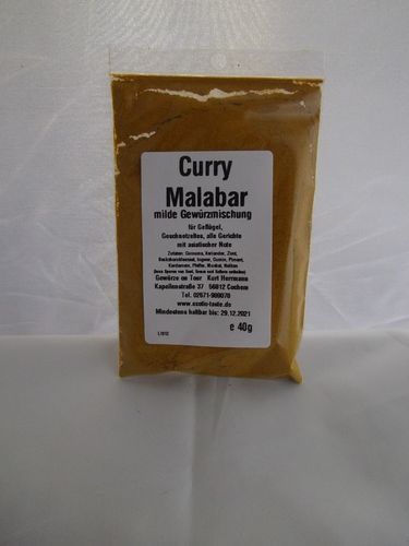 Curry Malaber milde Gewürzmischung 40g