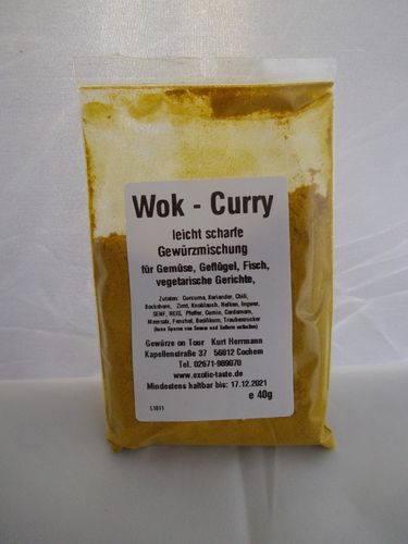 Wok-Curry leicht scharfe Gewürzmischung 40g