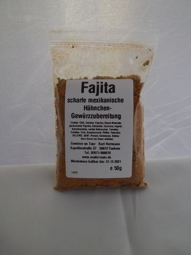 Fajita scharfe mexikanische Hähnchen-Gewürzzubereitung 50g