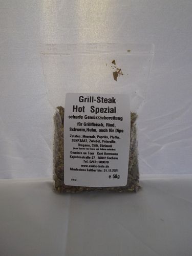 Grill-Steak Hot Spezial scharfe Gewürzzubereitung 50g