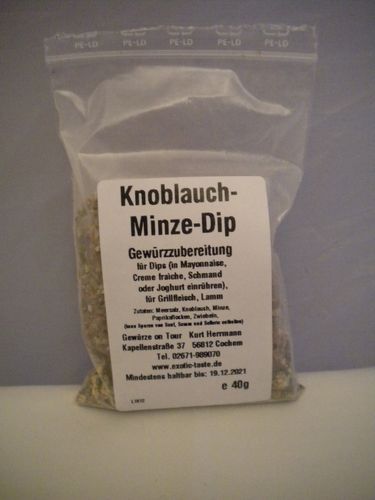 Knoblauch-Minze-Dip Gewürzzubereitung 40g