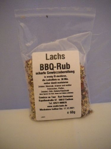 Lachs BBQ-Rub scharfe Gewürzzubereitung 60g