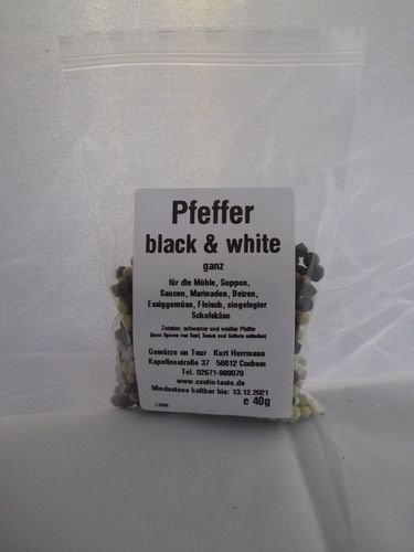 Pfeffer black & white ganz 40g